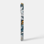 Witte bloemenschilderij iPhone 15 hoesje (Linkerkant)