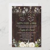 Witte bloemenschuur na I DO-huwelijksbarbecue Kaart (Voorkant)