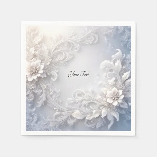 Witte bloemenservetten servet (Voorkant)