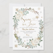 Witte Bloemensneeuw in Liefde Winter Vrijgezellenf Kaart (Voorkant)