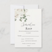 Witte bloemenspaanse bruiloft RSVP-kaart RSVP Kaartje (Voorkant)