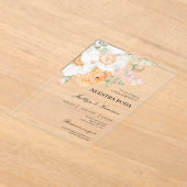 Witte bloemenspaanse bruiloft uitnodiging (Laagn)