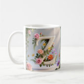 Witte bloementuin monogram letter Z Koffiemok (Links)