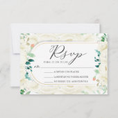 Witte bloementuin Nuestra Boda bruiloft RSVP Kaart (Voorkant)