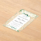 Witte bloementuin Nuestra Boda Spaanse bruiloft Acryl Uitnodigingen (Laagn)