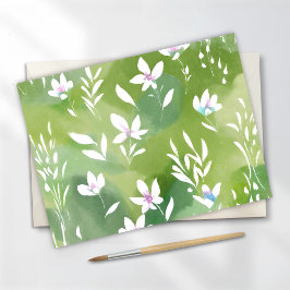 Witte bloemenvelden | Elegante lente bloem Briefkaart