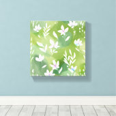 Witte bloemenvelden | Elegante lente bloem Canvas Afdruk (Insitu (Houten vloer))