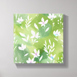 Witte Bloemenvelden | Elegante Lente Bloemen Canvas Afdruk