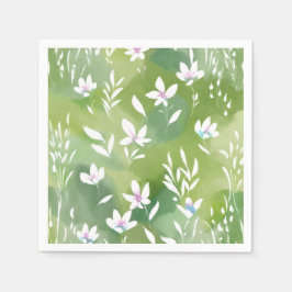 Witte Bloemenvelden | Elegante Lente Bloemen Servet