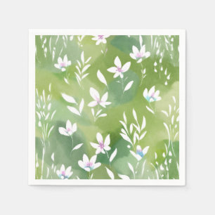 Witte Bloemenvelden Elegante Lente Bloemen Servet