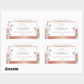 Witte bloemenverpakkingsetiketten Roos Gold Rechthoekige Sticker (Vel)