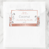 Witte bloemenverpakkingsetiketten Roos Gold Rechthoekige Sticker (Tas)