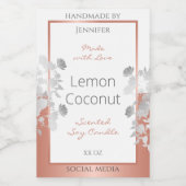 Witte bloemenverpakkingsetiketten Roos Gold Voedselcontainer Etiket (Enkel label)