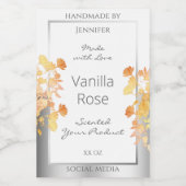 Witte bloemenverpakkingslabel Sinaasappel Silver Voedselcontainer Etiket (Enkel label)