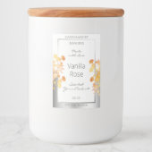 Witte bloemenverpakkingslabel Sinaasappel Silver Voedselcontainer Etiket (Voorkant)