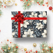 Witte bloemenwinter botanische tuin cadeaupapier