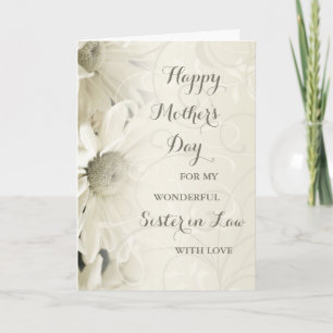 Witte Bloemenzuster in de wet Happy Moederdag Kaar Kaart