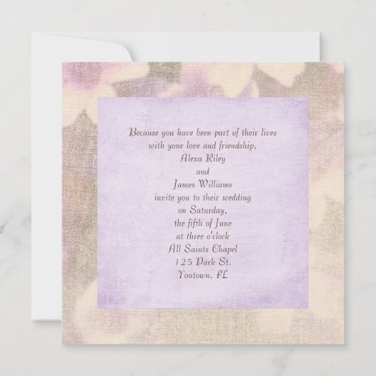 witte bloemetjesbranche op trouwbenodigdheden kaart (Achterkant)