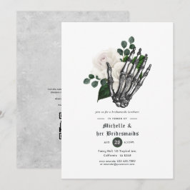 Witte bloemgotiek bruidsmeisjes lunch kaart