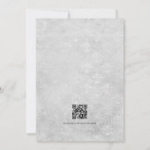 Witte bloemgotische trouw-QR-code Kaart (Achterkant)