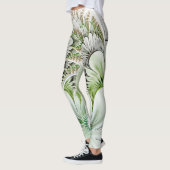 Witte bloemige Abstracte achtergrond Leggings (Links)
