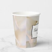 Witte bloemige anjer huwelijks papieren bekers (Rechts)