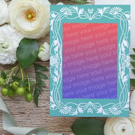 Witte bloemige Art Nouveau Moederdag Kaart