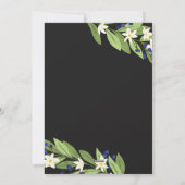 Witte Bloemige Blauwe Bessen Zeshoek Gelukkig Kers Feestdagenkaart (Achterkant)