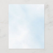 Witte bloemige blauwe jongens doop uitnodiging (Achterkant)