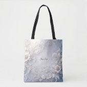 Witte bloemige bloei boodschappentas tote bag (Voorkant)