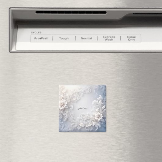 Witte Bloemige Bloei Magneet (Insitu (Vaatwasser))