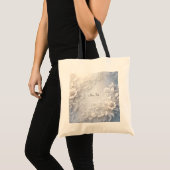 Witte Bloemige Bloeiende Boodschappentas Tote Bag (Voorkant (product))