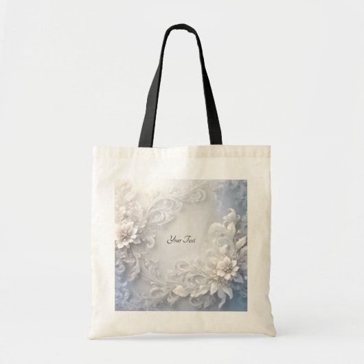 Witte Bloemige Bloeiende Boodschappentas Tote Bag (Voorkant)