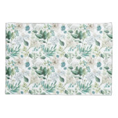 Witte bloemige bloemen groen Eucalyptus Elegant Kussensloop (Achterkant)