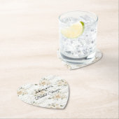 Witte Bloemige Boho Bruidsmeisjesfeest Kartonnen Onderzetters (Insitu)