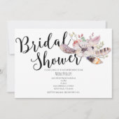 Witte Bloemige Boho Chic Bruiloft Uitnodigingen (Voorkant)