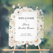 Witte bloemige bruidsbruiloft welkom acryl bord (Neutraal)