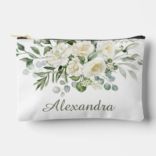 Witte bloemige bruidsmeisje cadeau etui (Voorkant)