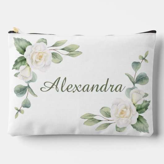 Witte bloemige bruidsmeisje cadeau etui (Voorkant)