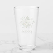 Witte bloemige bruidsmeisje cadeau glas (Achterkant)