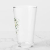 Witte bloemige bruidsmeisje cadeau glas (Links)