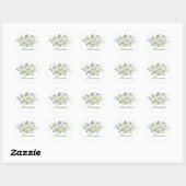 Witte bloemige bruidsmeisje cadeau ronde sticker (Vel)