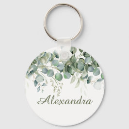 Witte bloemige bruidsmeisje cadeau sleutelhanger