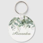 Witte bloemige bruidsmeisje cadeau sleutelhanger (Achterkant)