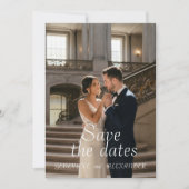 Witte Bloemige Bruiloft | Elegante Foto Bewaar de Save The Date (Voorkant)