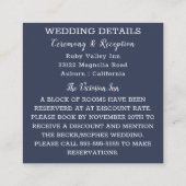 Witte bloemige bruiloft informatiekaartje (Achterkant)