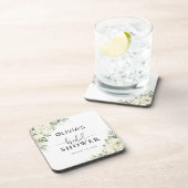 Witte bloemige bruiloftsdouche coaster bier onderzetter (Rechterzijde)