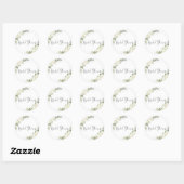 Witte bloemige bruiloftsshower klassieke ronde sti sticker (Vel)