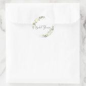 Witte bloemige bruiloftsshower klassieke ronde sti sticker (Tas)