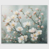 Witte bloemige brunch aquarel cadeaupapier (Vlak)
